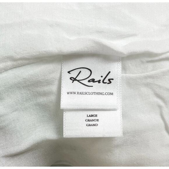 Rails Caralyn Tiered Green Basil Gingham Checked Dress Linen Size Large NEW - Picture 8 of 10